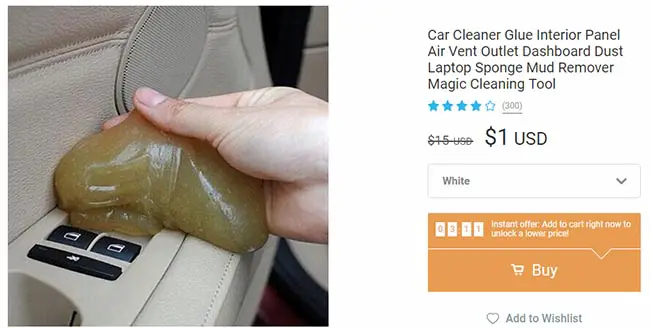 car cleaning glue on wish
