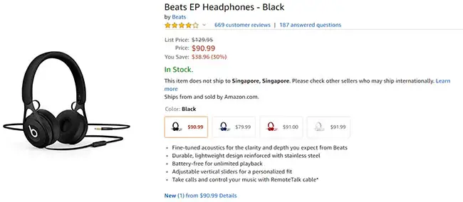 new beats headphones selling for $90 on amazon